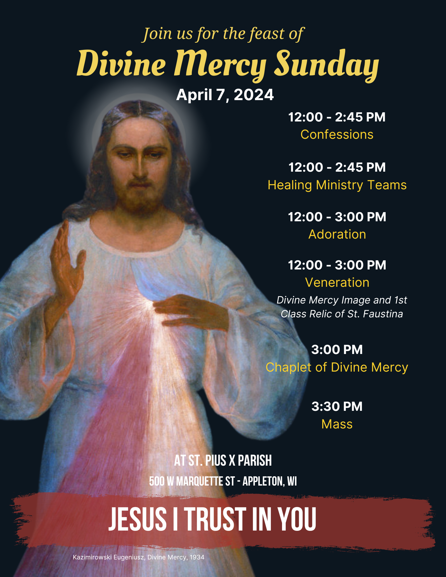 Divine Mercy Sunday St. Pius X Appleton, WI